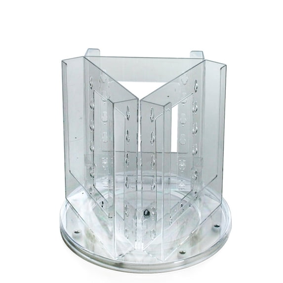 Azar 8 3/8" x 6" Bi-Fold 3-Pocket Revolving Modular Crystal Styrene Brochure Holder 1/Ea 252318
