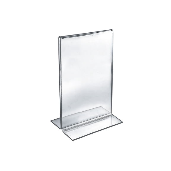 Azar Acrylic 2-Sided Double-Foot Vertical Sign Holder 14" x 8.5" 10/Pack 152706