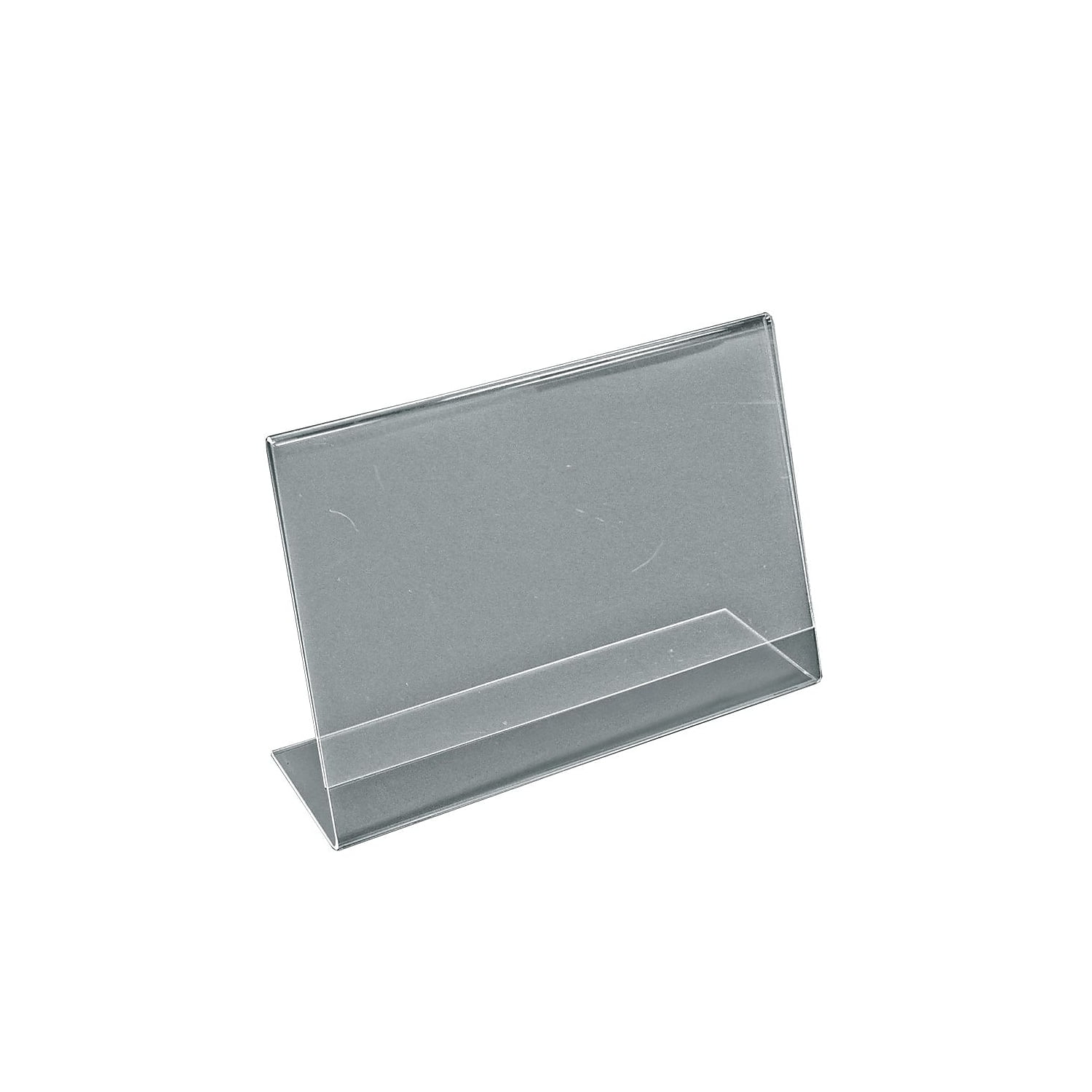 Clear Acrylic Horizontal Slanted L-Shape Sign Holder 8.5" x 11"