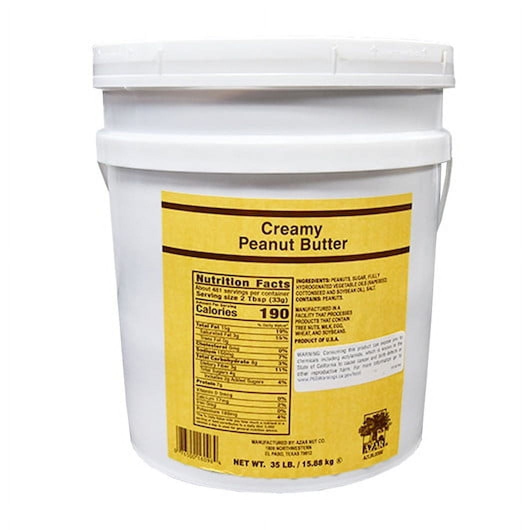 Azar Creamy Peanut Butter, 35 Pound Pail, 1 per Case