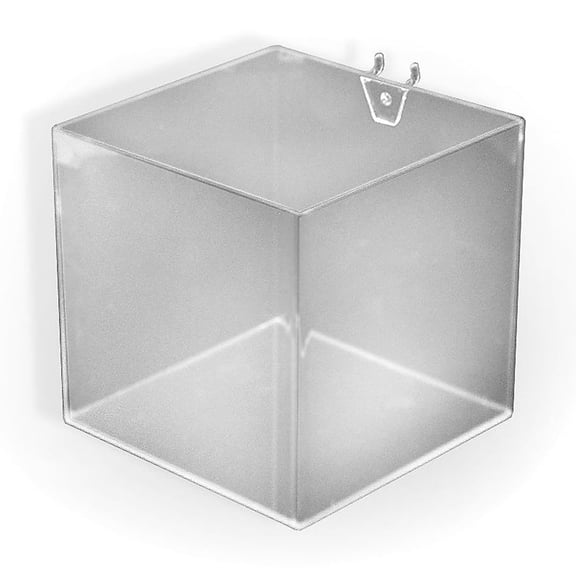 6" Cube Bin for Pegboard or Slatwall, 4-Pack