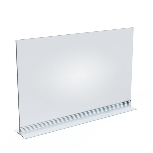Azar Displays 102709 Clear Acrylic Double Sided Sign Holder 11" x 17" Horizontal with T-Strip, 10-Pack
