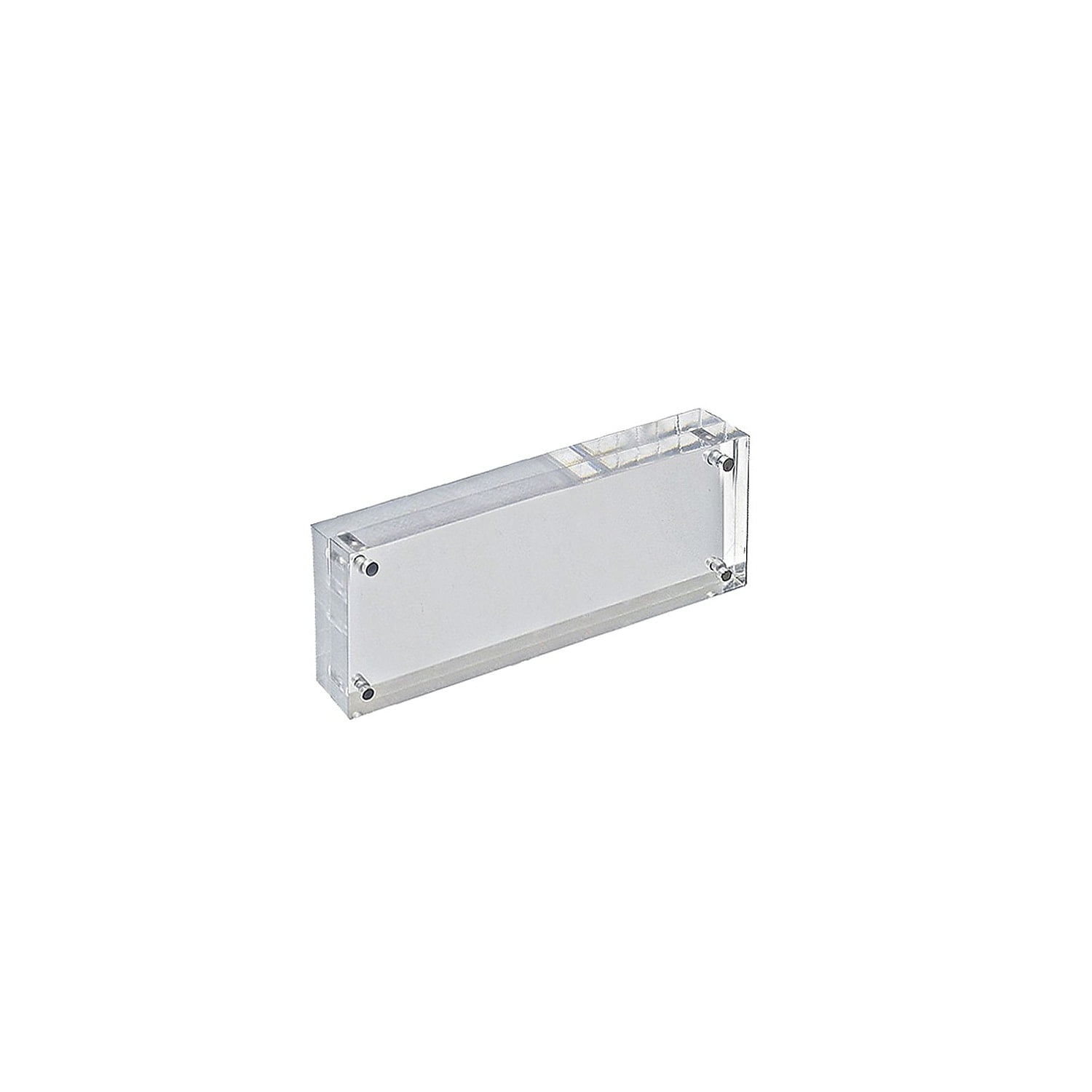 Clear Acrylic Magnetic Photo Frame Block with Silver Magnets