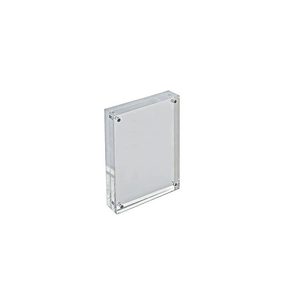 Azar Displays 104434 Clear Acrylic Magnetic Photo Frame Block 5" x 7" Vertical/Horizontal