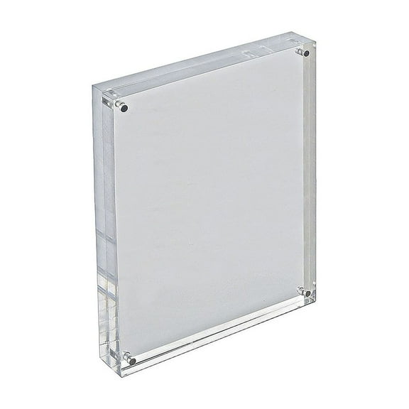 Azar Displays 104436 Clear Acrylic Magnetic Photo Frame Block 8.5" x 11" Vertical/Horizontal