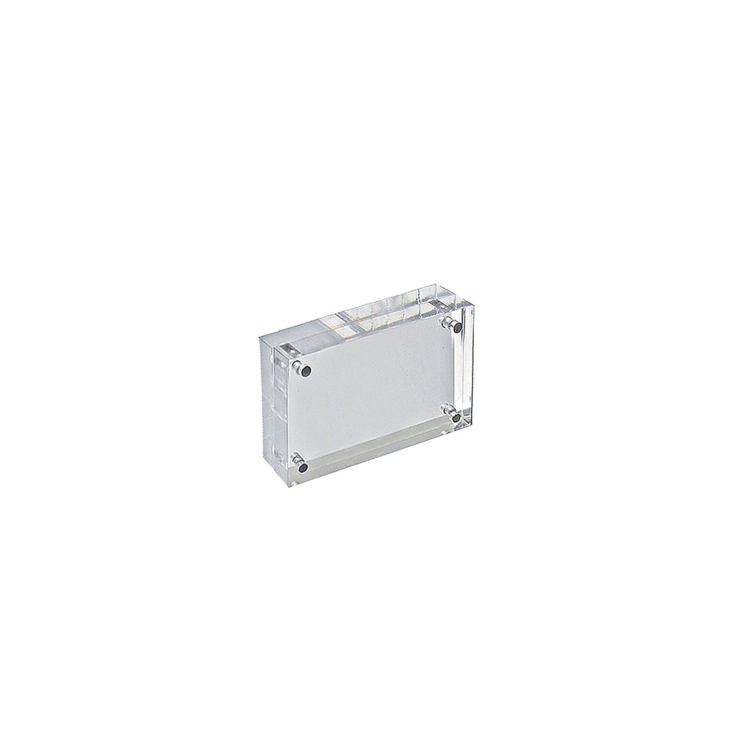 Clear Acrylic Magnetic Photo Frame Block with Silver Magnets