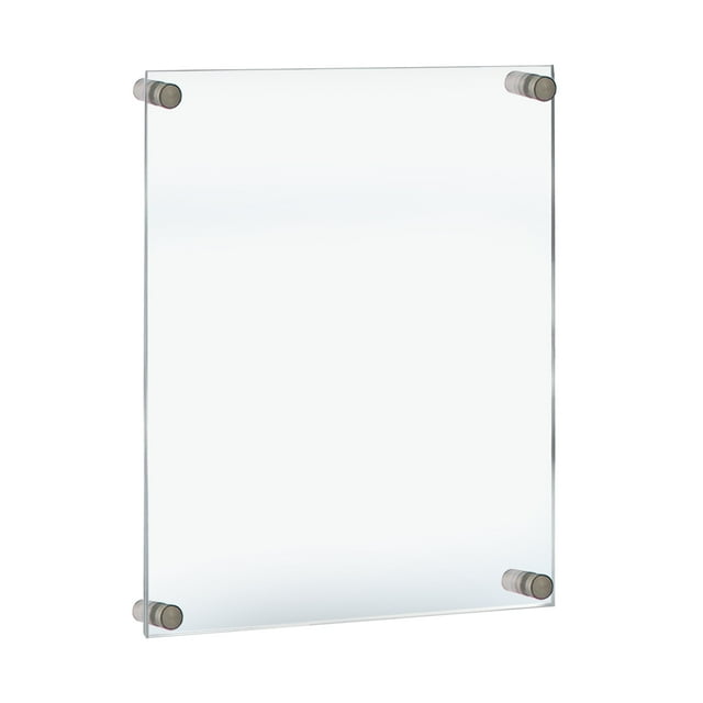 Azar Displays 105524 Floating Acrylic Wall Frame with Silver Stand Off