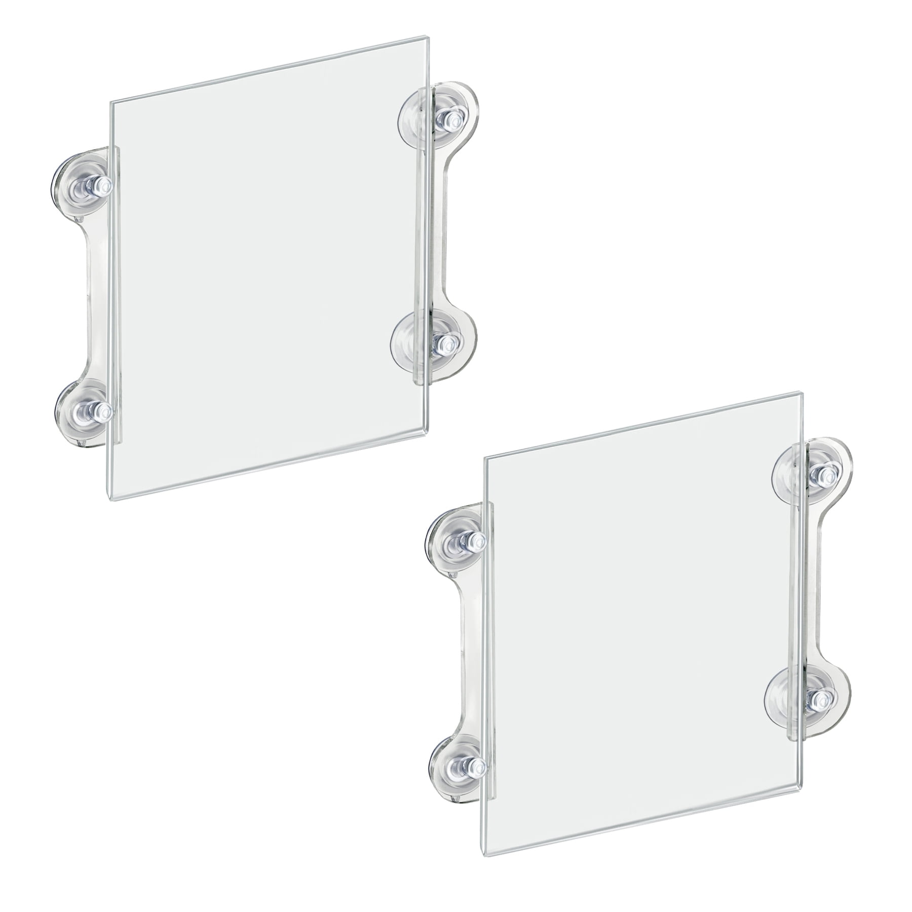 Azar Displays 106614 Clear Acrylic Window/Door Sign Holder Frame with Suction  Cups 8.5''W x 11''H 2-Pack