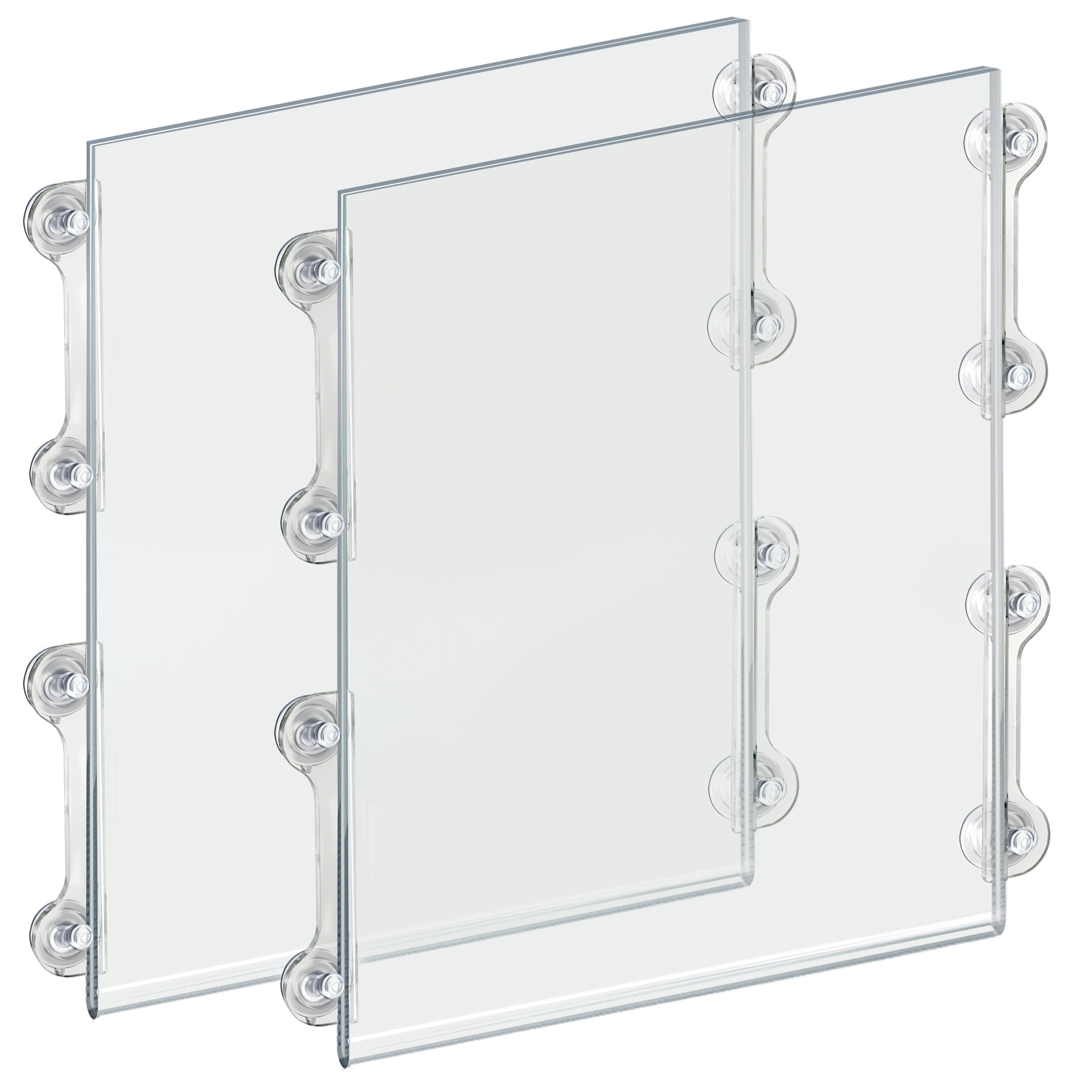 Azar Displays 106628 Clear Acrylic Window/Door Sign Holder Frame with Suction  Cups 17''W x 22''H, 2-Pack