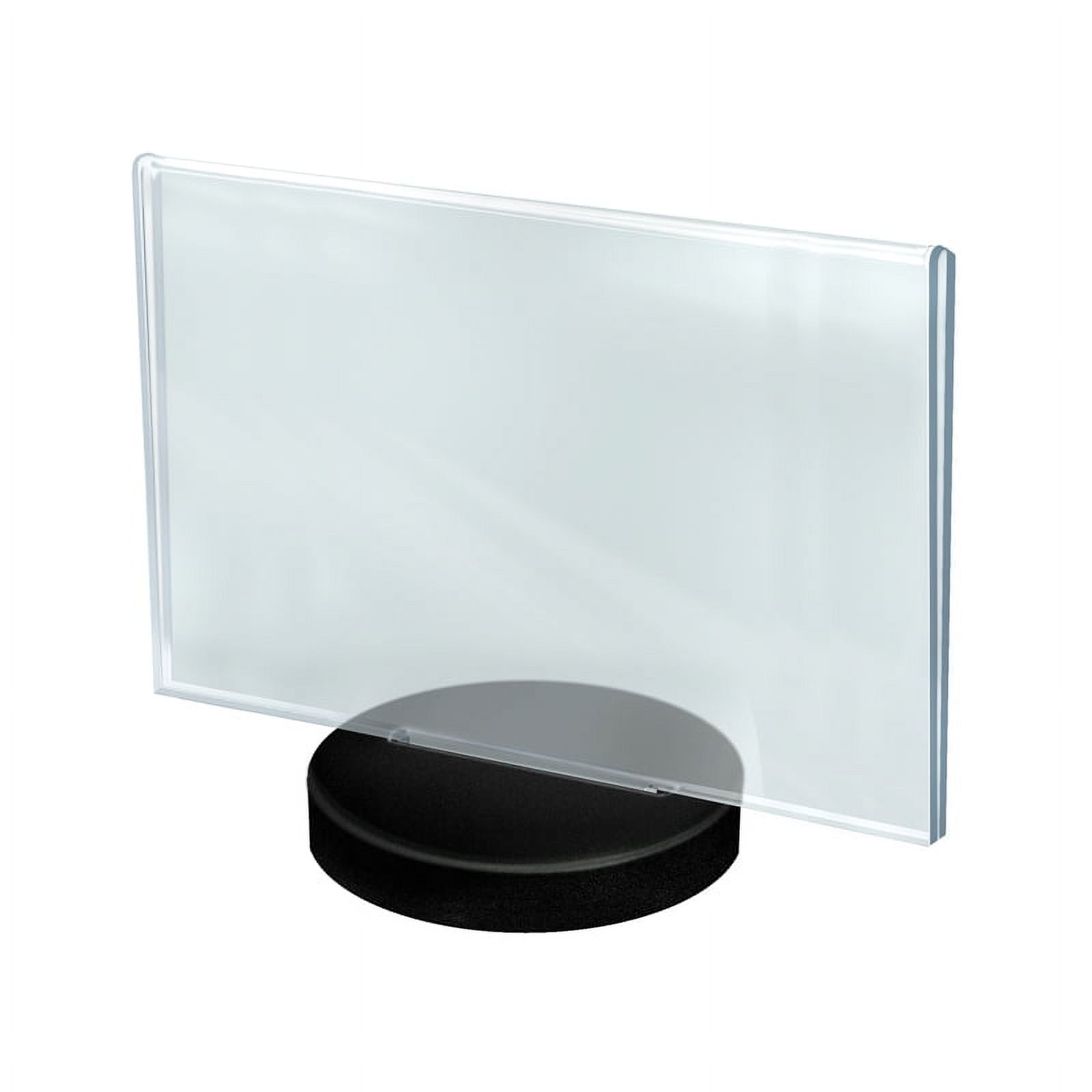 Clear Acrylic Horizontal Frame with Weighted Black Base, 10-Pack