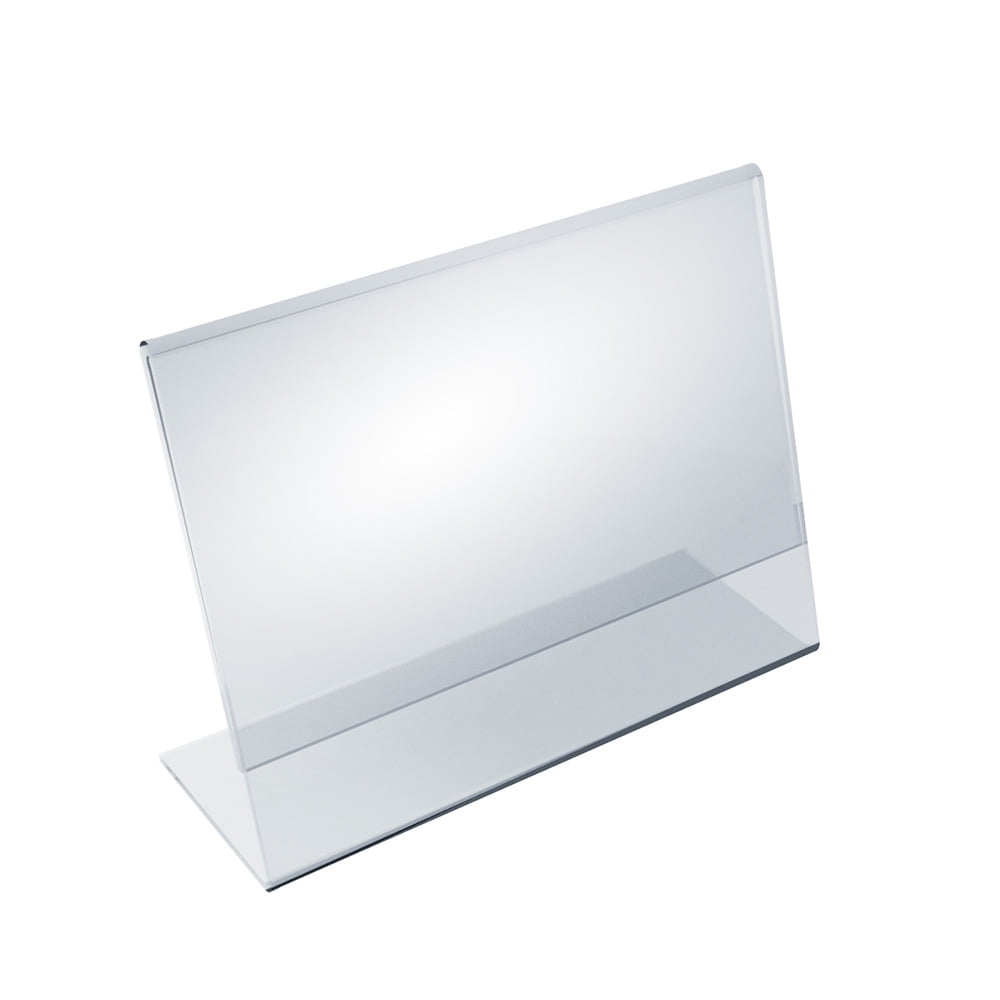 Azar Displays 112723 Angled L-Shaped Sign Holder Frame with Slant Back  Design 7"x 5''High- Horizontal/Landscape, 10-Pack