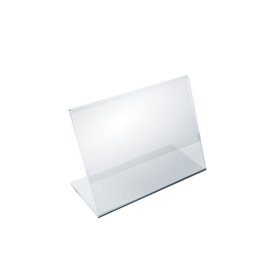 Angled L-Shaped Sign Holder Frame with Slant Back Design 5"x 3.5''High- Horizontal/Landscape, 10-Pack
