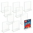 thumbnail image 1 of Top Loading Clear Acrylic T-Frame Sign Holder 8.5" Wide x 11'' High-Vertical/Portrait, 10-Pack, 1 of 6