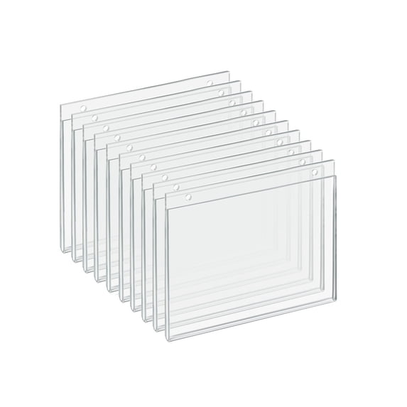Clear Acrylic Wall Hanging Frame 7" Wide x 5.5" High - Horizontal/Landscape, 10-Pack