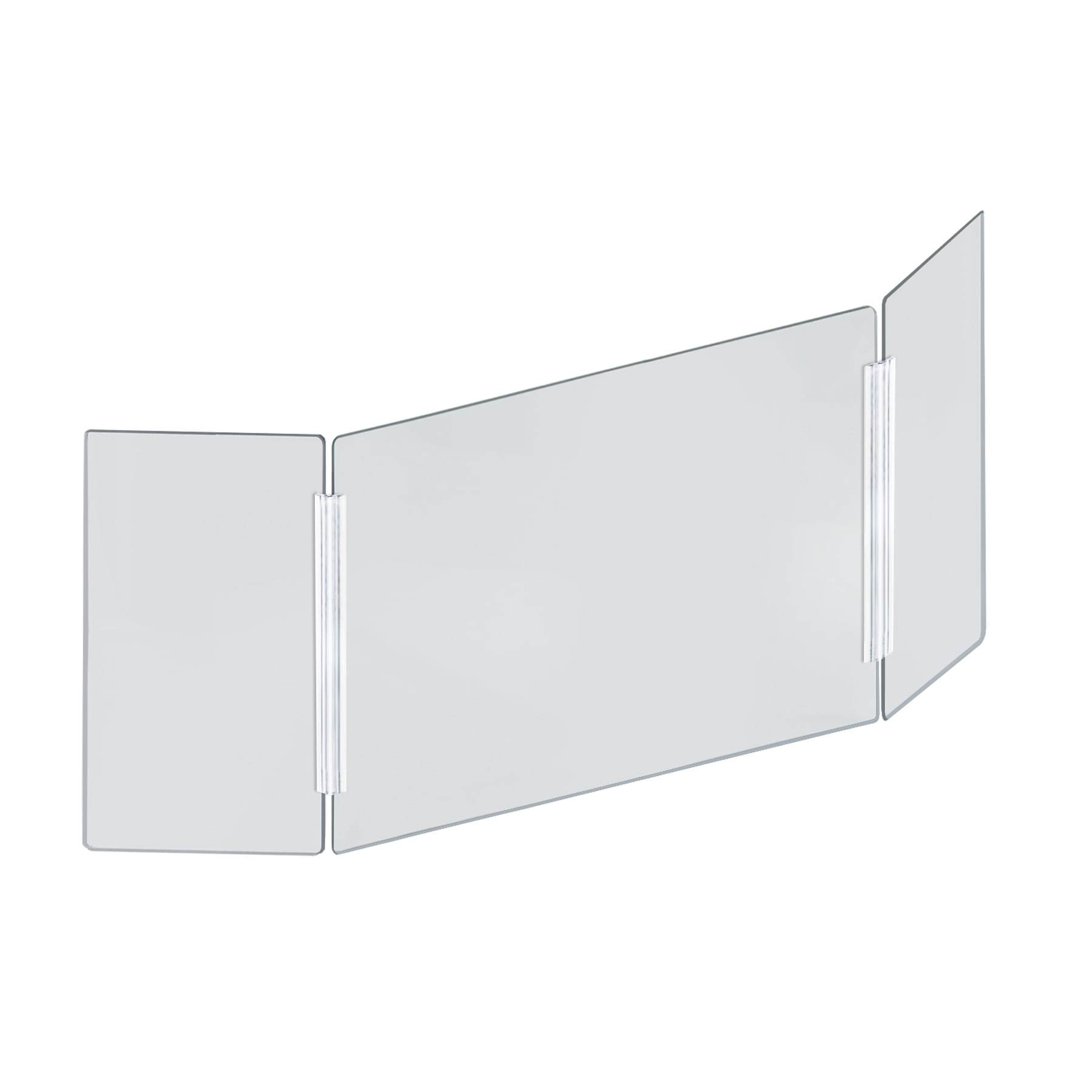 Large Clear Acrylic Folding Sneeze Guard with Plastic Frame