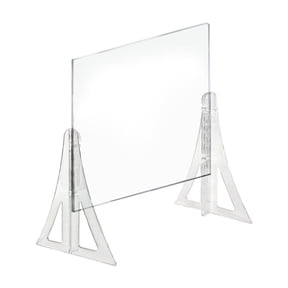20" x 20" New Counter Acrylic Shield, Plexiglass Protective Panel, Splash Guard. New Support Stands. Adjustable Heights. Acrylic .100" Thick, 2-Pack