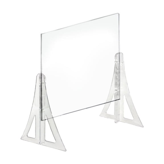 20" x 20" New Counter Acrylic Shield, Plexiglass Protective Panel, Splash Guard. New Support Stands. Adjustable Heights. Acrylic .100" Thick, 2-Pack