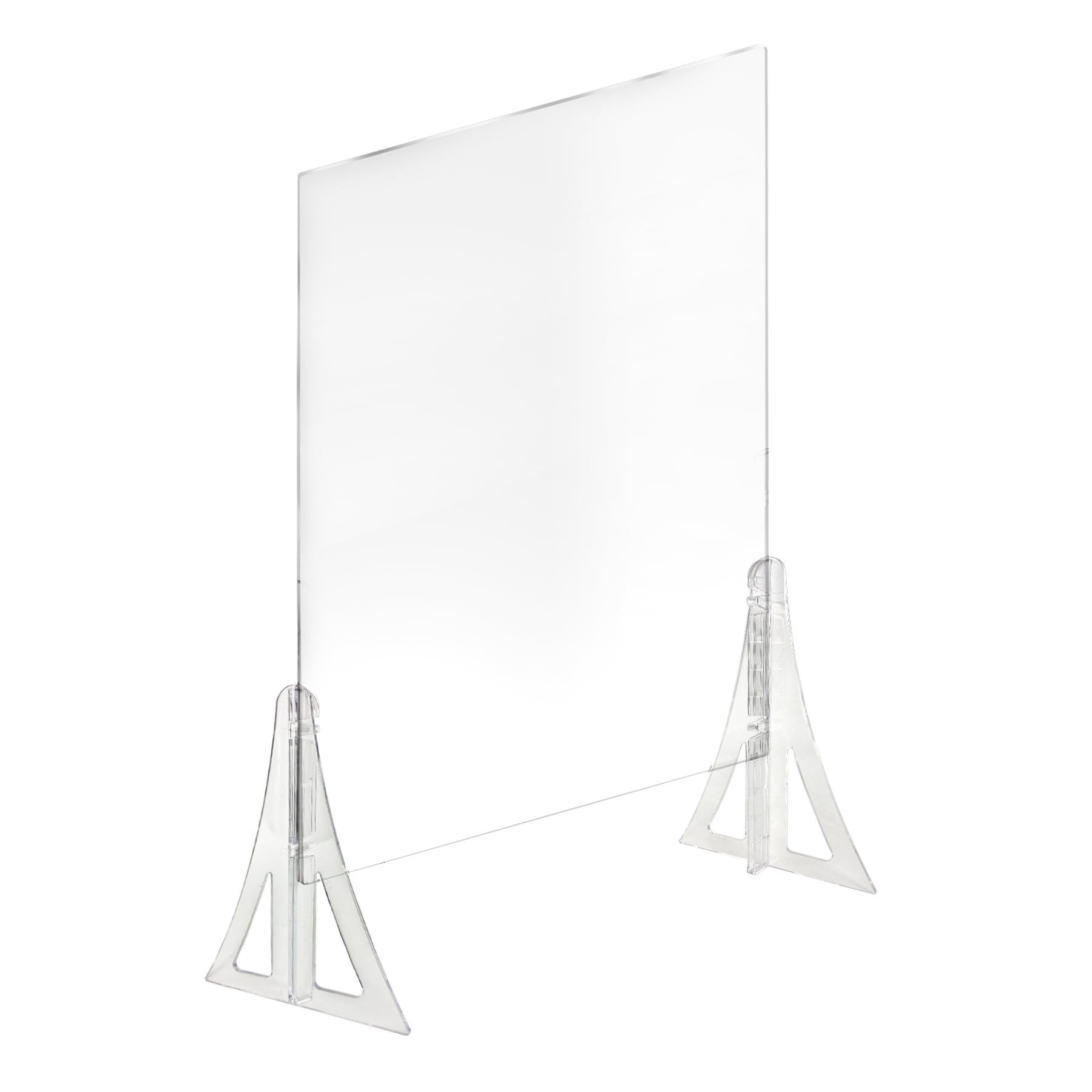 Clear Adjustable Acrylic Tabletop Sneeze Guard with Triangle Stands