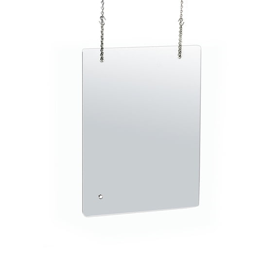 18" x 24" Hanging Adjustable Cashier Shield, Plexiglass Protective Panel, Splash Guard, 0.100" thick Acrylic Protective Barrier -Vertical/Horizontal, 2-Pack