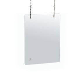 18" x 24" Hanging Adjustable Cashier Shield, Plexiglass Protective Panel, Splash Guard, 0.100" thick Acrylic Protective Barrier -Vertical/Horizontal, 2-Pack