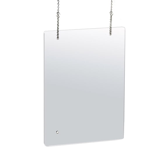 23.5" x 31.5" Hanging Adjustable Cashier Shield, Plexiglass Protective Panel, Splash Guard, 0.100" thick Acrylic Protective Barrier -Vertical/Horizontal, 2-Pack