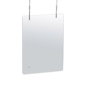 23.5" x 31.5" Hanging Adjustable Cashier Shield, Plexiglass Protective Panel, Splash Guard, 0.100" thick Acrylic Protective Barrier -Vertical/Horizontal, 2-Pack