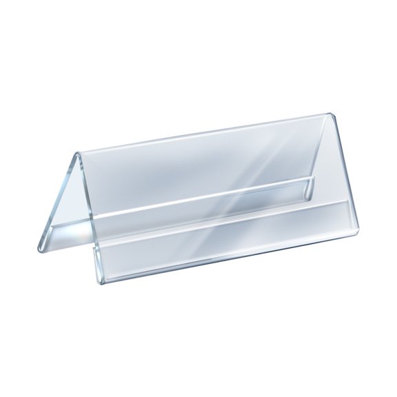 Two Sided Tent Style Clear Acrylic Sign Holder and Nameplate, Size: 11" W x 4.25" H on each side, 10-Pack