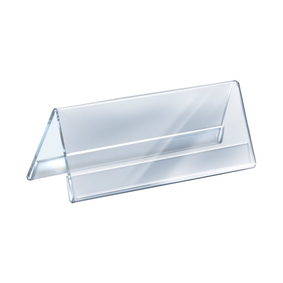 Two Sided Tent Style Clear Acrylic Sign Holder and Nameplate, Size: 11" W x 4.25" H on each side, 10-Pack