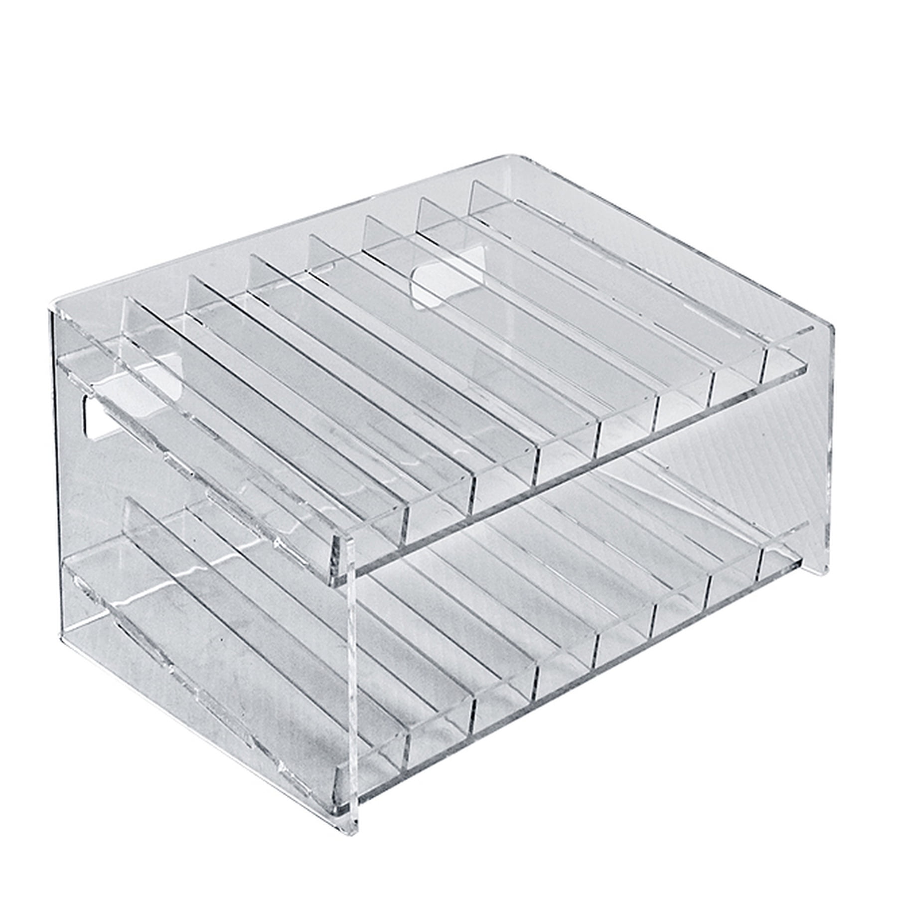 Clear Acrylic Two-Tier 16 Compartment Display Rack