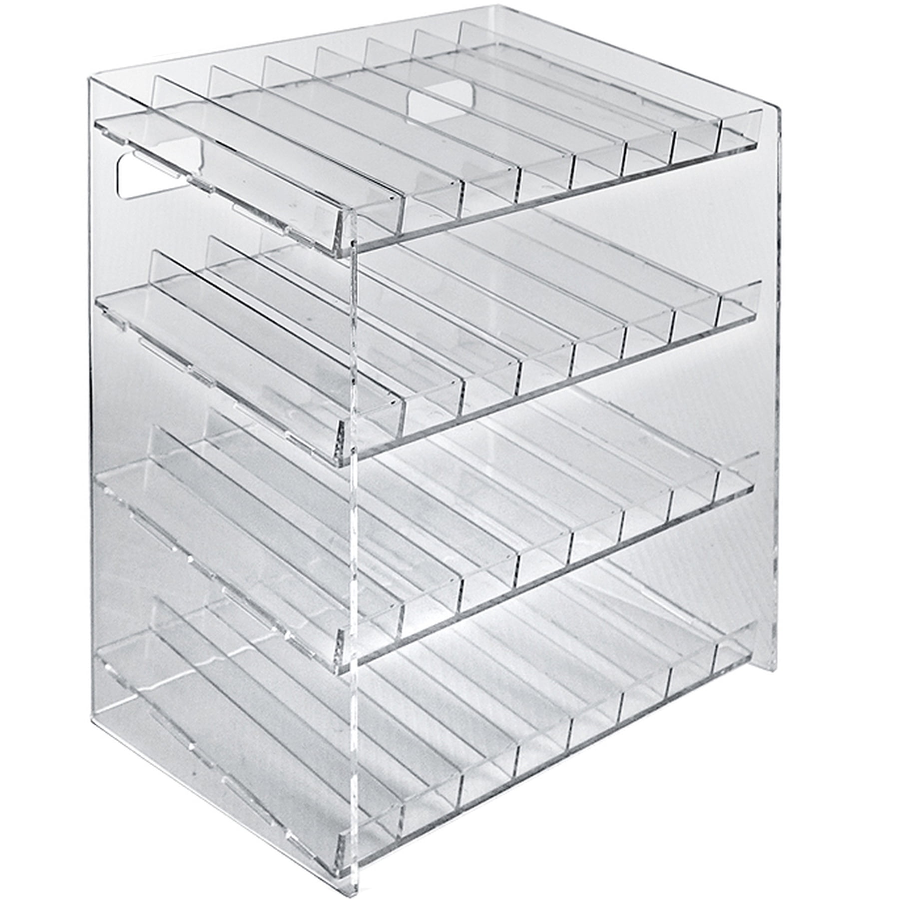 Clear Acrylic Four-Tier Display Rack with 32 Compartments