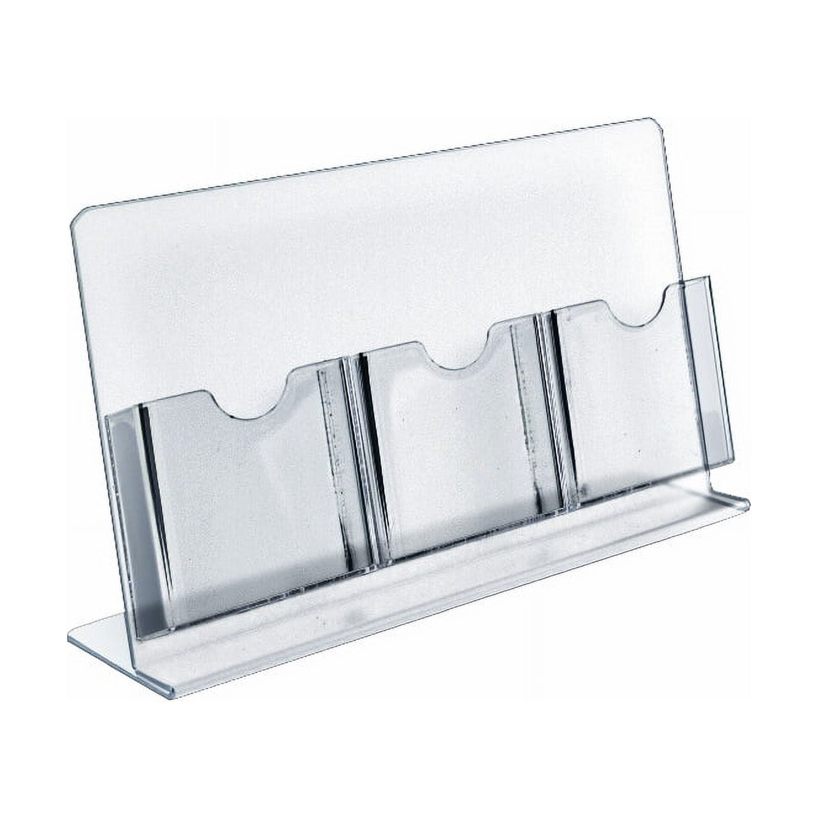 Clear Acrylic Freestanding 3-Pocket Brochure Holder