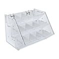 thumbnail image 1 of Three-Tier Shelf, 12 Compartment Hanging Step Display Pegboard, Slatwall or Counter, 1 of 2