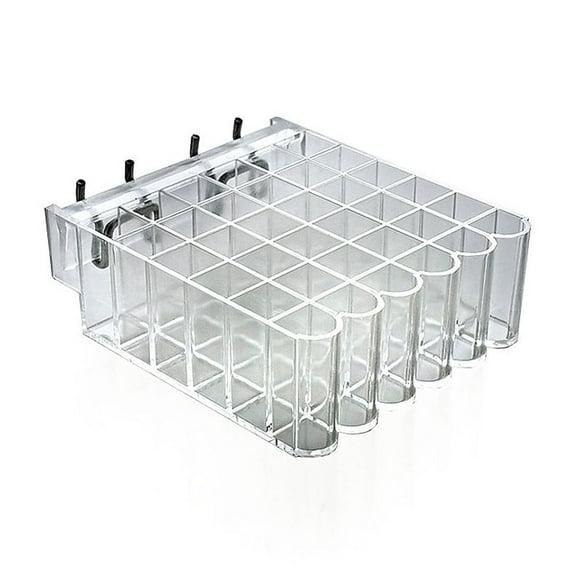 Azar 5/8" Square Slot 36 Compartment Cosmetic Tray For Pegboard Clear 2/Pack 225526