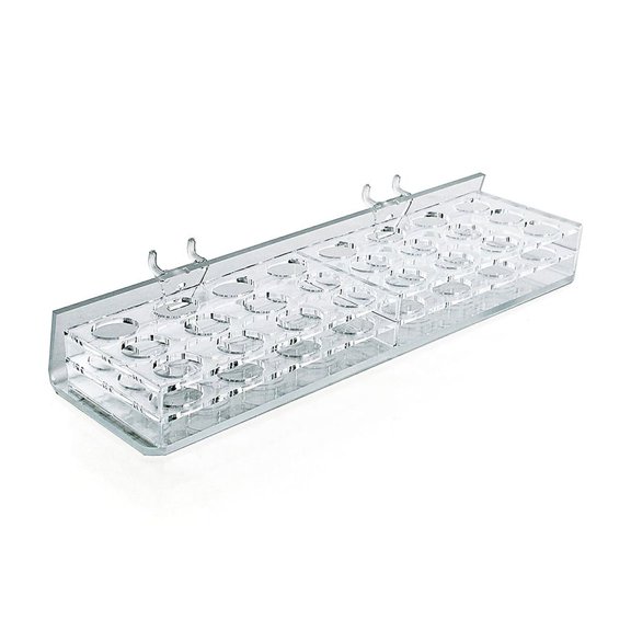 Azar 15/16"(Dia) Round Slot Mascara & Cosmetic Tray 24 Compartment Clear 2/Pk 225584