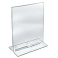 thumbnail image 1 of Clear Acrylic Double Sided T-Shape Sign Holder Frame with Attached Business Card Pocket, Frame Size: 8.5"W x 11"H, 10-Pack, 1 of 2