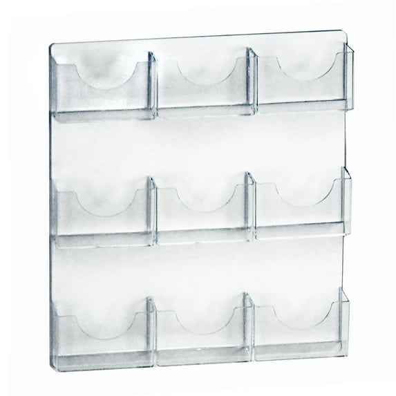 Nine-Pocket Wall Mount Bifold Brochure Holder, 2-Pack