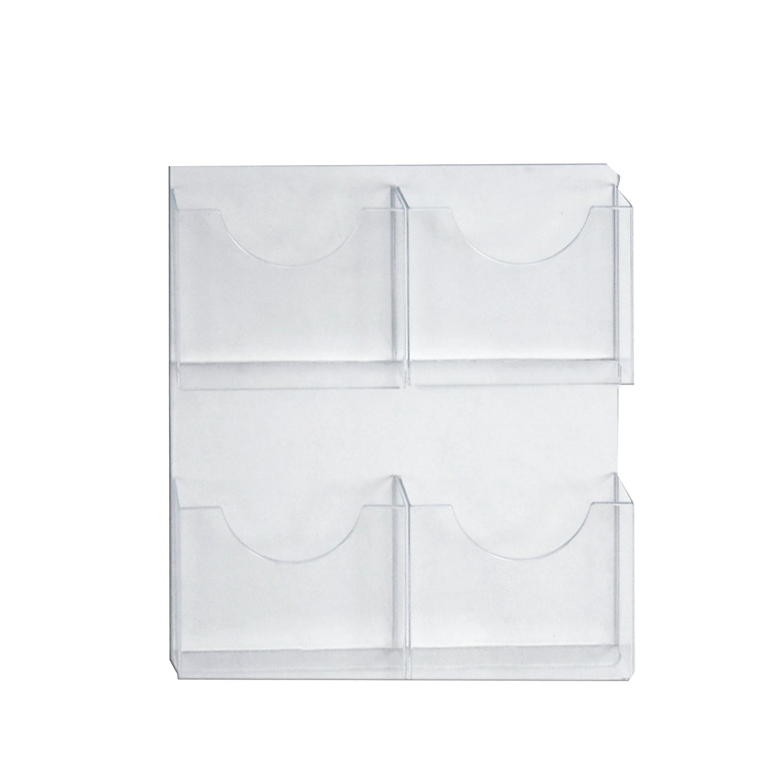 Clear Acrylic Wall Mounted Four-Pocket Magazine Holder