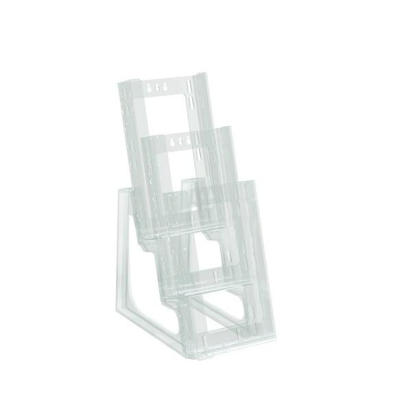 Three-Tier Modular Trifold Brochure Holder, 2-Pack