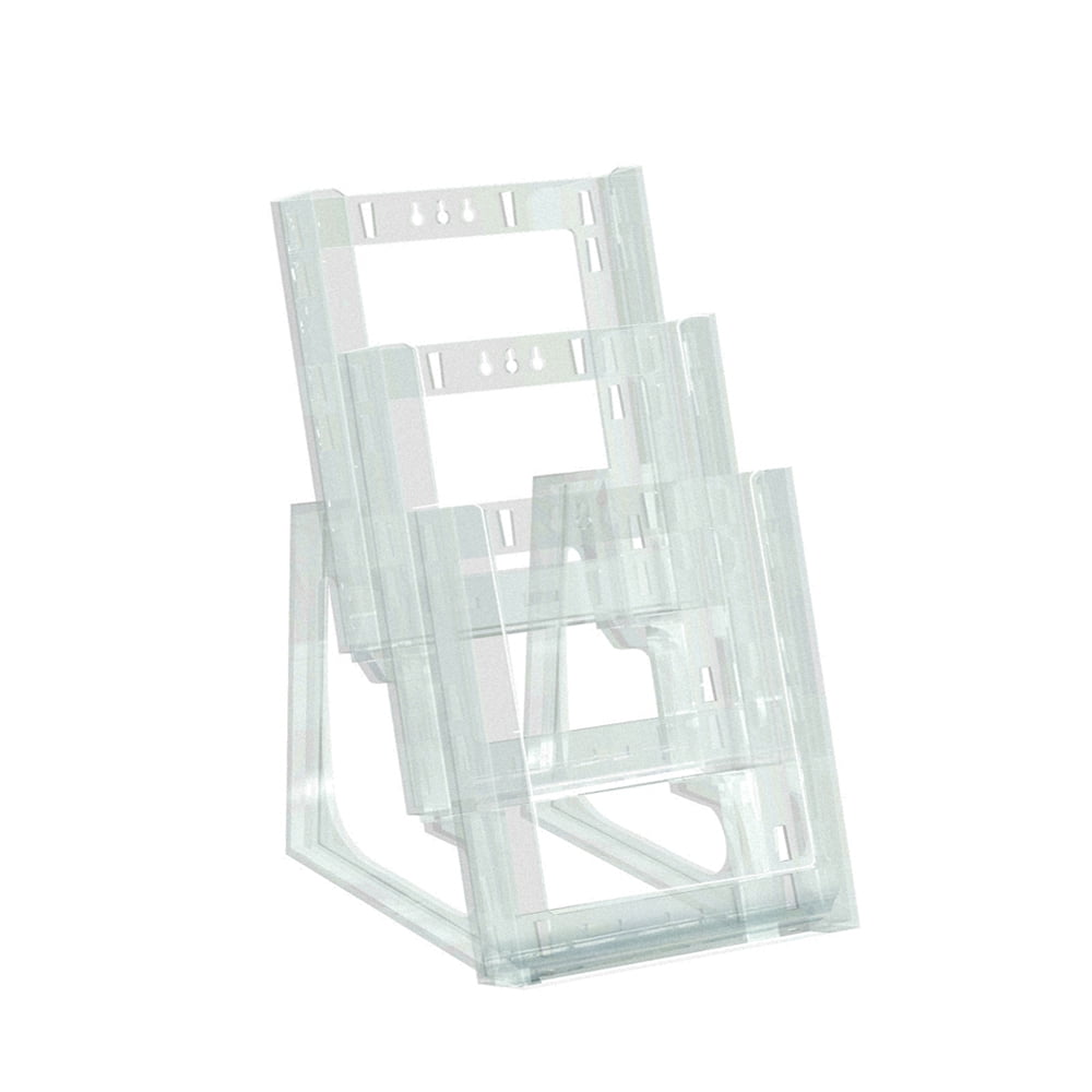 Clear Acrylic Three-Tier Bi-Fold Brochure Holder