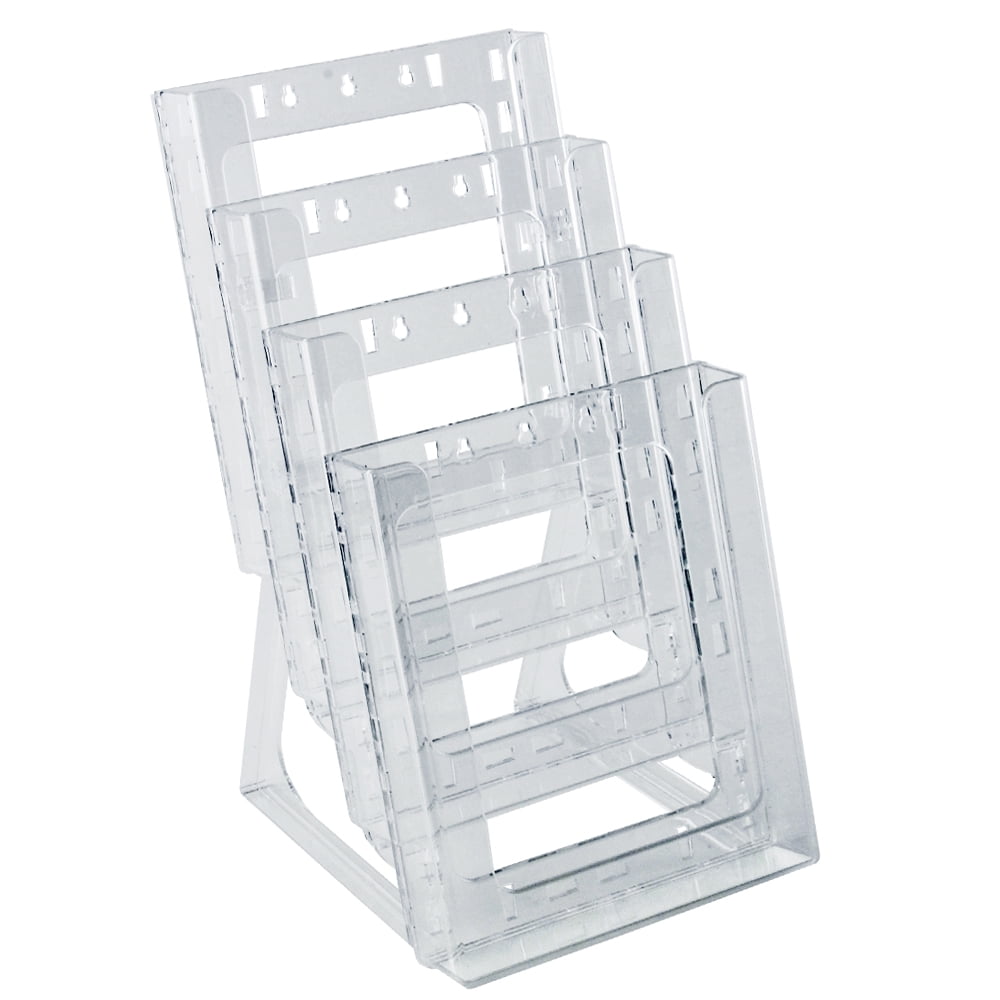 Clear Plastic Four-Tier Letter Size Brochure Holder