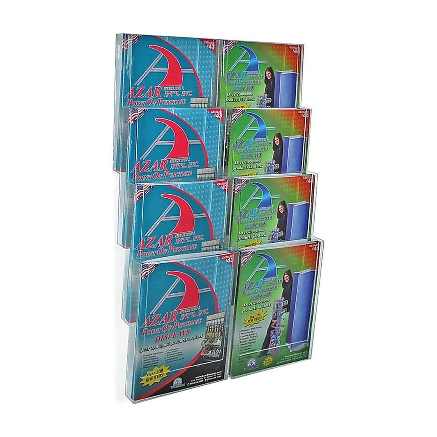Clear Styrene Eight-Pocket Wall Mounted Literature Holder