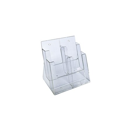 Azar Displays 252381 Two-Tier Four-Pocket Trifold Sized Brochure Holder