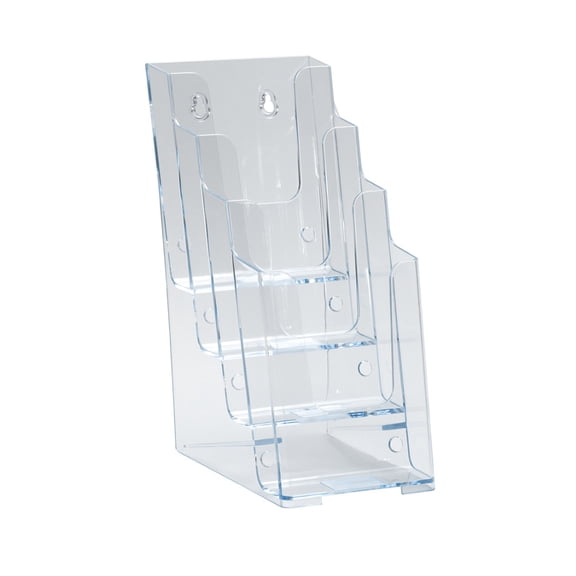 Four-Tier Four-Pocket Trifold Brochure Holder, 2-Pack