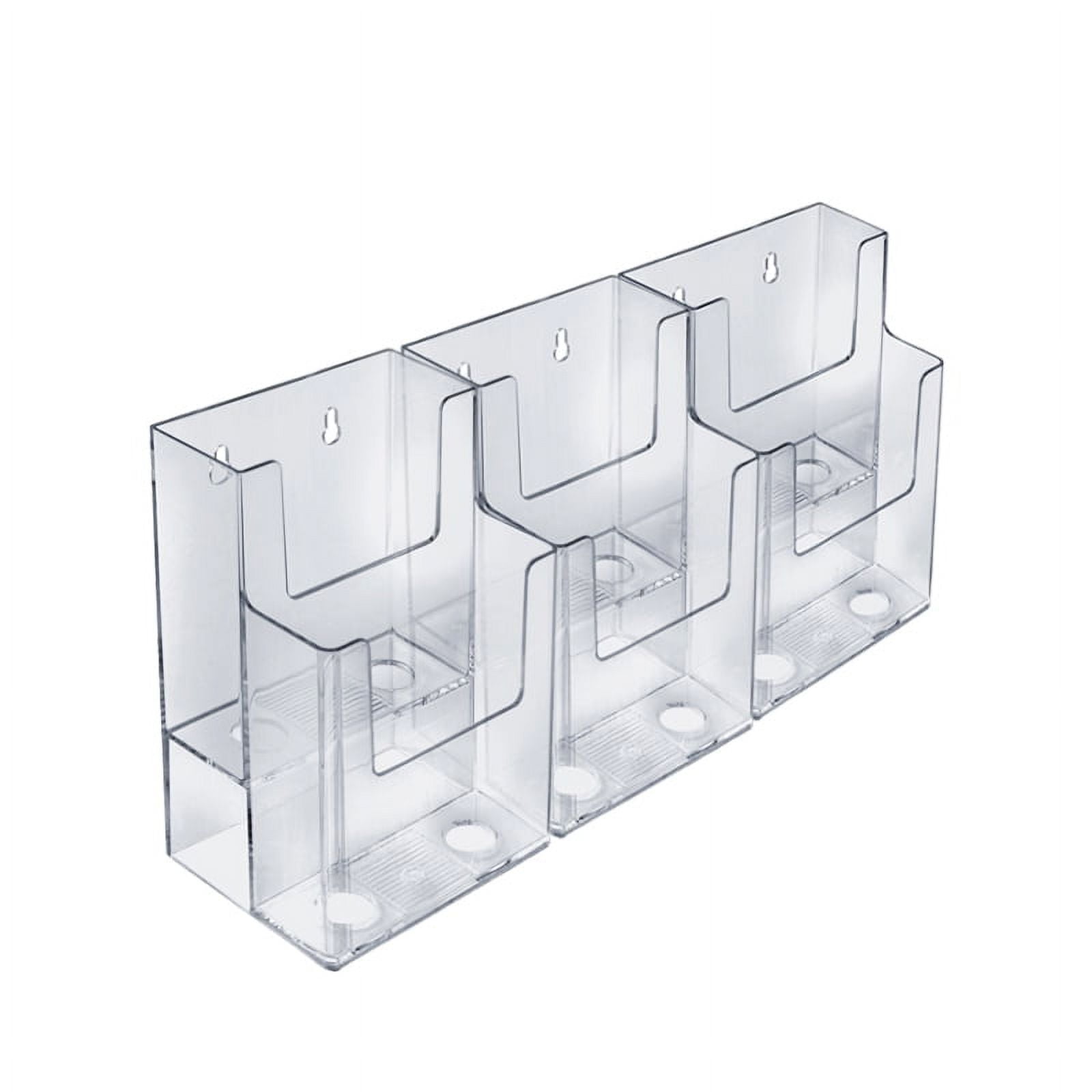 Clear Acrylic Two-Tier Six-Pocket Brochure Holder Set