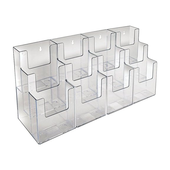 Three-Tiered Tri-Fold Brochure Counter Display (12 Pockets), 2-Pack