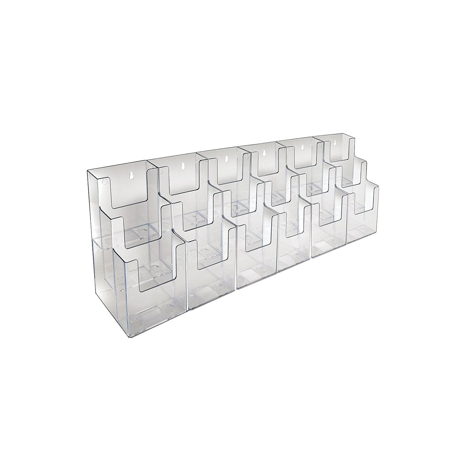 Clear Acrylic Three-Tier 18-Pocket Brochure Holder