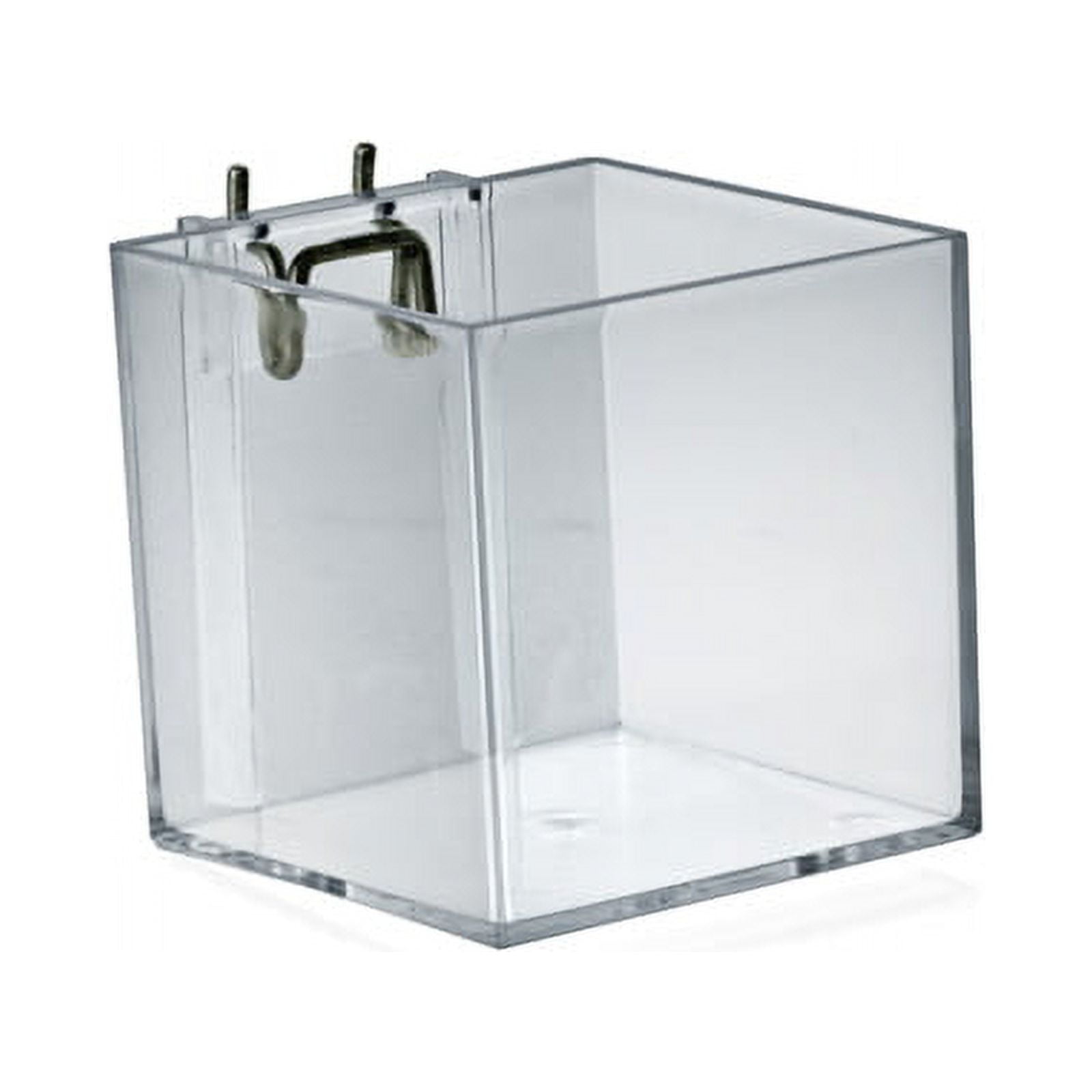 Polished Clear Acrylic Cube Bin for Pegboard or Slatwall, 4-Pack