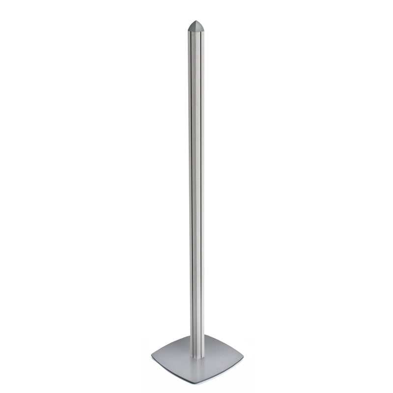 Silver 75.625" Metal Freestanding Display Pole with Base