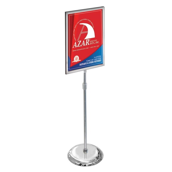 18"W x 24"H Two-Sided Slide-In Floor Stand on Chrome Base