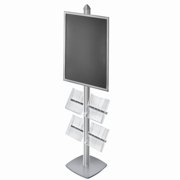 Sky Tower Display Kit with 22"W x 28"H Snap Frame and Four Acrylic Brochure Side Pockets